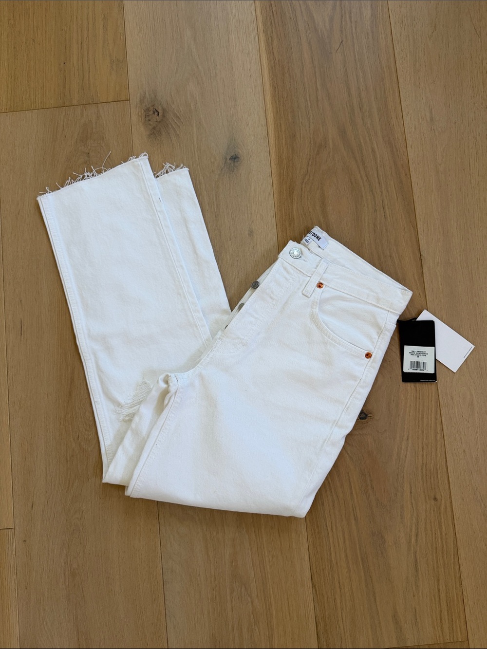 Re/Done 70s Stovepipe White Jeans